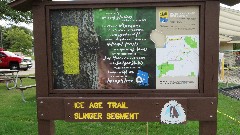 Judy Geisler; Dan Dorrough; IAT
sign Ice Age Trail; Slinger Segment